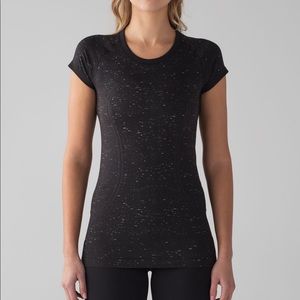 SOLD Lululemon Swiftly Tech Short Sleeve, Black Speckled size 2